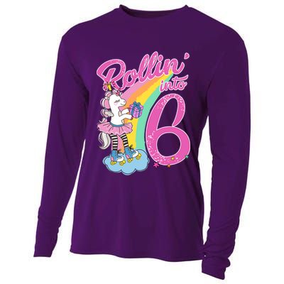 Rollin' Into 6 Skating Unicorn  Cooling Performance Long Sleeve Crew
