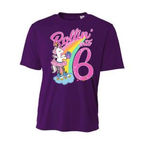 Rollin' Into 6 Skating Unicorn  Youth Performance Sprint T-Shirt