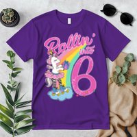 Rollin' Into 6 Skating Unicorn  Premium T-Shirt