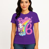 Rollin' Into 6 Skating Unicorn  Womens T-Shirt