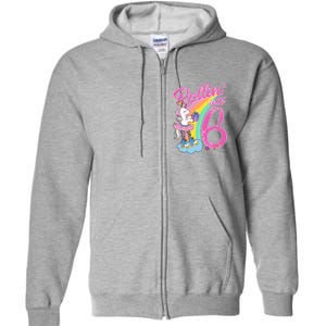 Rollin' Into 6 Skating Unicorn  Full Zip Hoodie