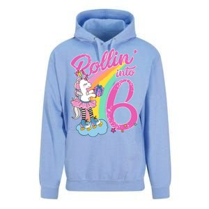 Rollin' Into 6 Skating Unicorn  Unisex Surf Hoodie