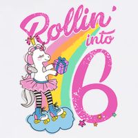 Rollin' Into 6 Skating Unicorn  Garment-Dyed Sweatshirt