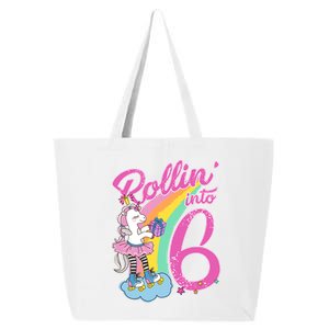 Rollin' Into 6 Skating Unicorn  25L Jumbo Tote