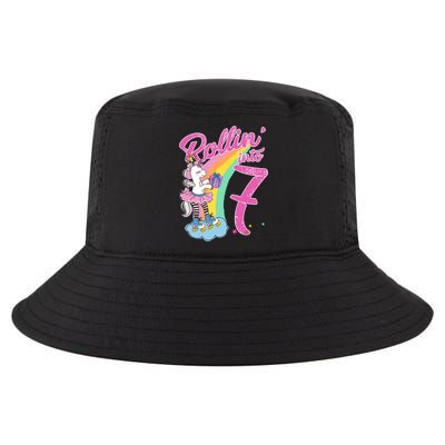 Rollin' Into 7 Skating Unicorn Birthday Cool Comfort Performance Bucket Hat