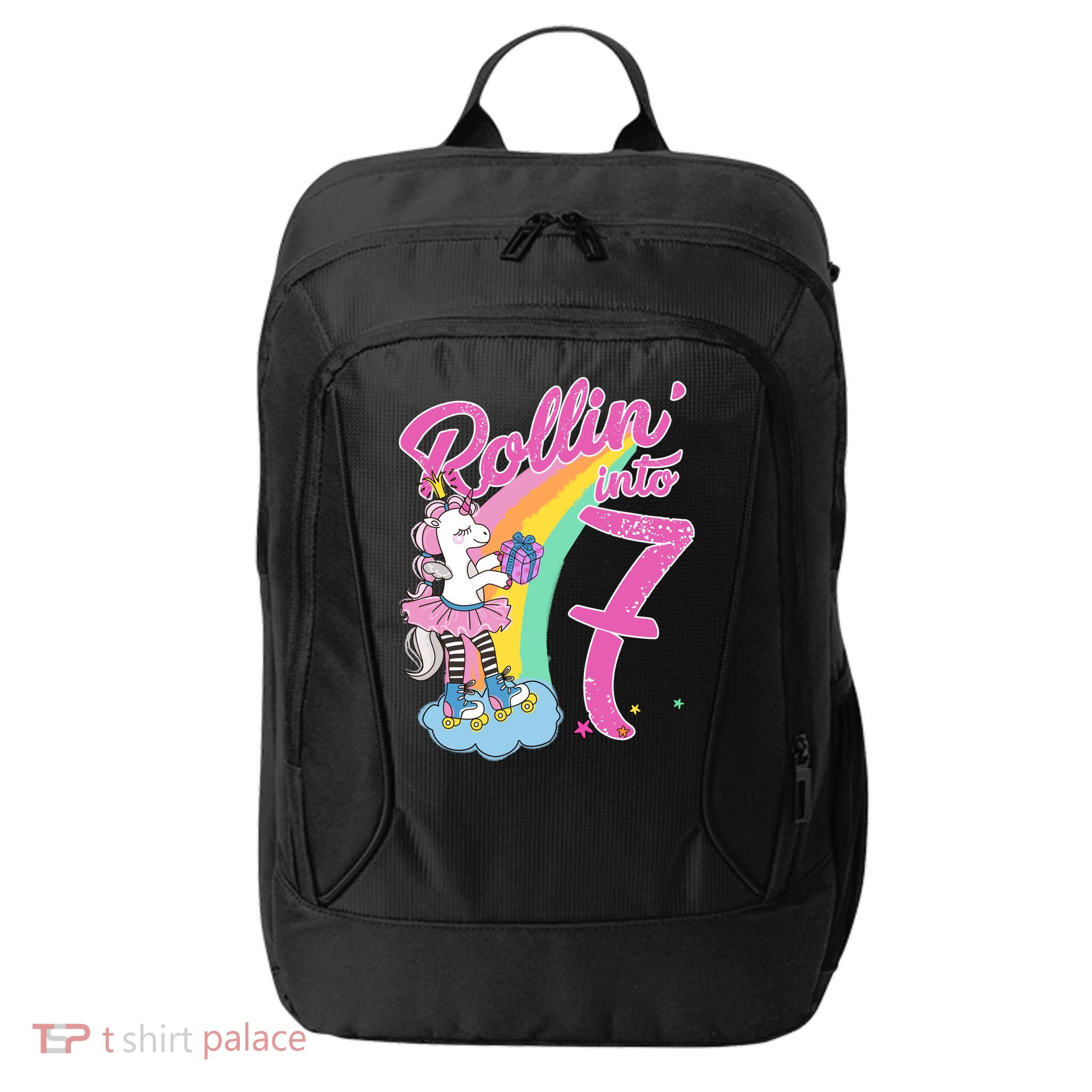 Rollin' Into 7 Skating Unicorn Birthday City Backpack