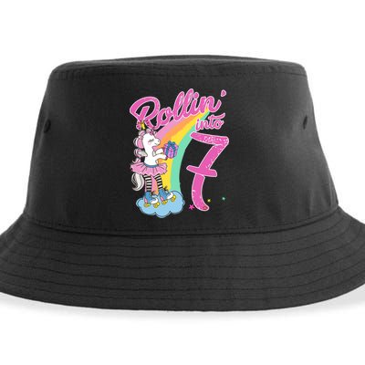 Rollin' Into 7 Skating Unicorn Birthday Sustainable Bucket Hat