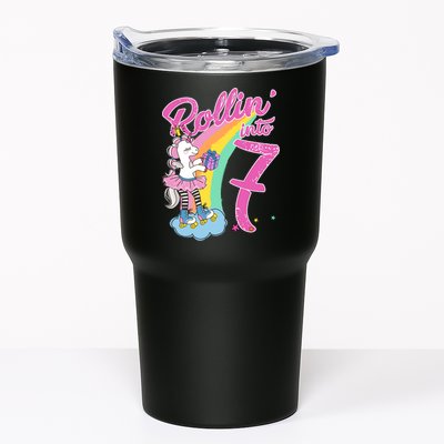 Rollin' Into 7 Skating Unicorn Birthday Tumbler