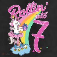 Rollin' Into 7 Skating Unicorn Birthday 25L Jumbo Tote