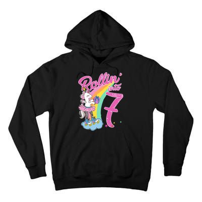 Rollin' Into 7 Skating Unicorn Birthday Tall Hoodie