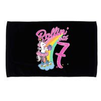 Rollin' Into 7 Skating Unicorn Birthday Microfiber Hand Towel