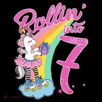 Rollin' Into 7 Skating Unicorn Birthday Wool Snapback Cap