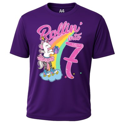 Rollin' Into 7 Skating Unicorn Birthday Performance Shirt