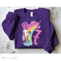 Rollin' Into 7 Skating Unicorn Birthday Sweatshirt