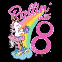 Rollin' Into 8 Skating Unicorn Birthday Backpack