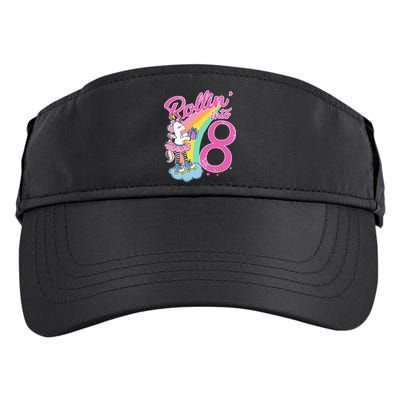 Rollin' Into 8 Skating Unicorn Birthday Adult Drive Performance Visor