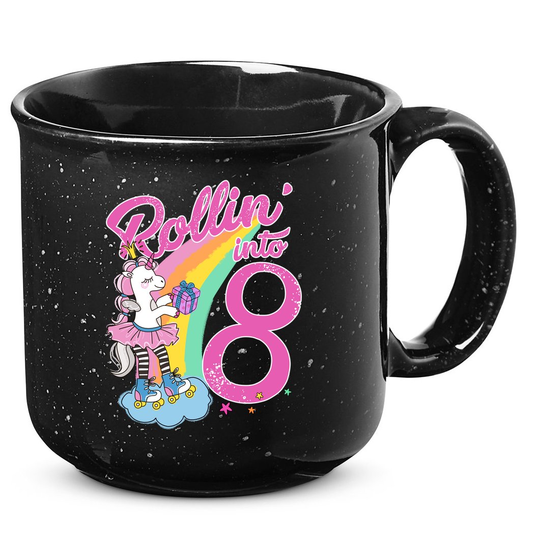 Rollin' Into 8 Skating Unicorn Birthday 15oz Campfire Ceramic Mug