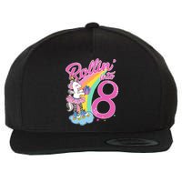 Rollin' Into 8 Skating Unicorn Birthday Wool Snapback Cap