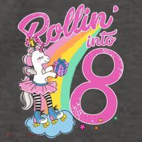 Rollin' Into 8 Skating Unicorn Birthday Vector Backpack