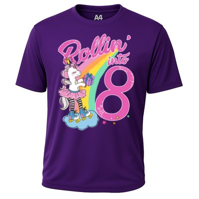 Rollin' Into 8 Skating Unicorn Birthday Performance Shirt