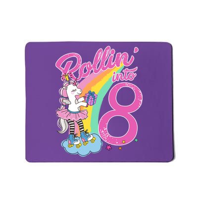 Rollin' Into 8 Skating Unicorn Birthday Mousepad