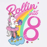 Rollin' Into 8 Skating Unicorn Birthday Garment-Dyed Sweatshirt