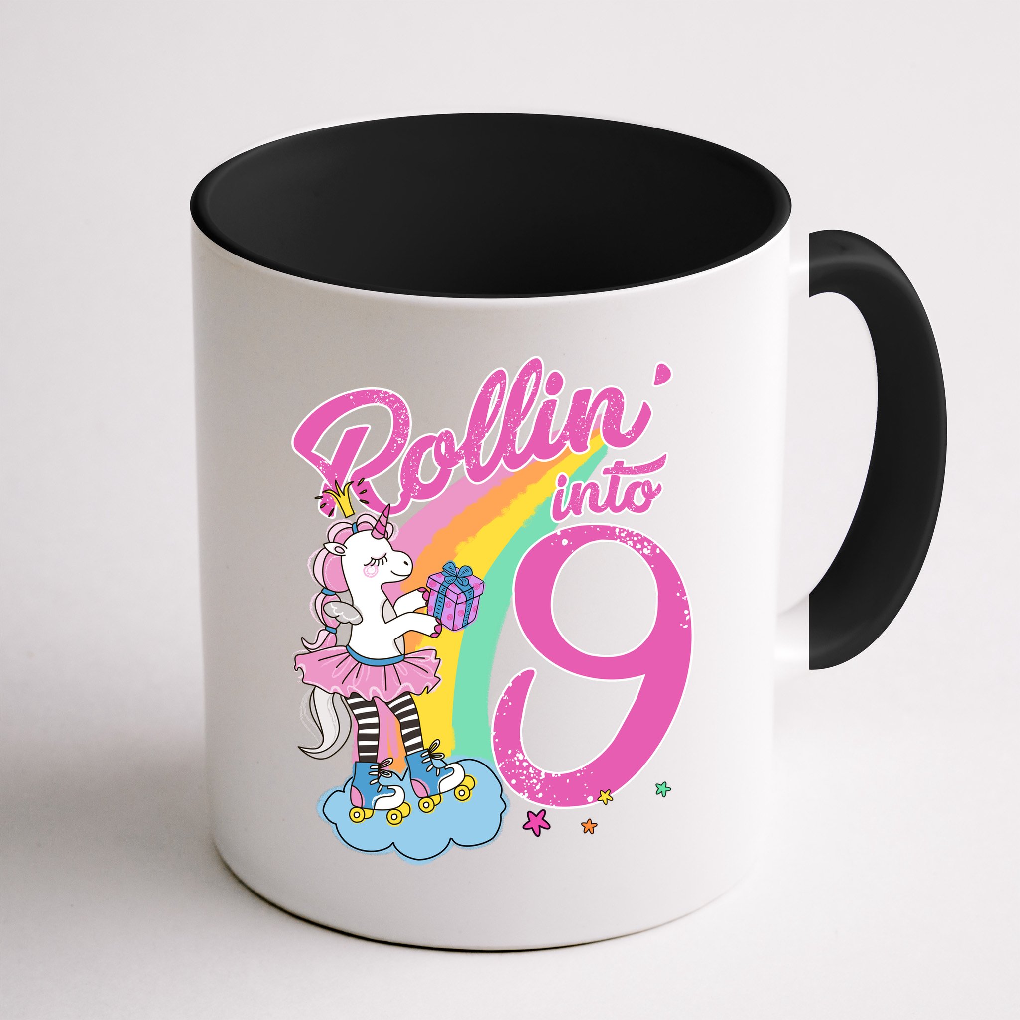 Rollin' Into 9 Skating Unicorn Birthday Mug
