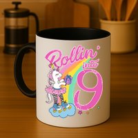 Rollin' Into 9 Skating Unicorn Birthday Mug