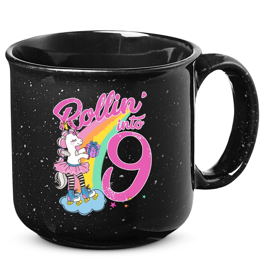 Rollin' Into 9 Skating Unicorn Birthday 15oz Campfire Ceramic Mug