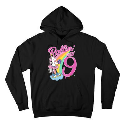 Rollin' Into 9 Skating Unicorn Birthday Tall Hoodie