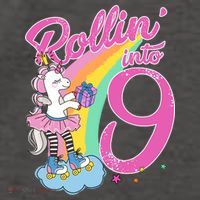 Rollin' Into 9 Skating Unicorn Birthday Vector Backpack