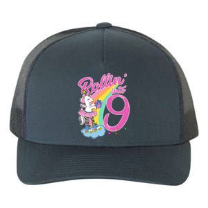 Rollin' Into 9 Skating Unicorn Birthday Yupoong Adult 5-Panel Trucker Hat