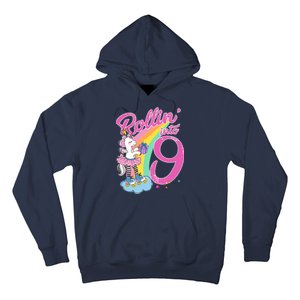 Rollin' Into 9 Skating Unicorn Birthday Hoodie