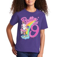 Rollin' Into 9 Skating Unicorn Birthday Kids T-Shirt