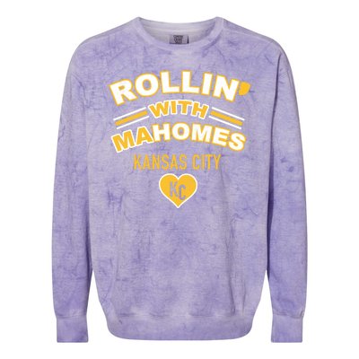 Rollin With Mahomes Kansas City Colorblast Crewneck Sweatshirt