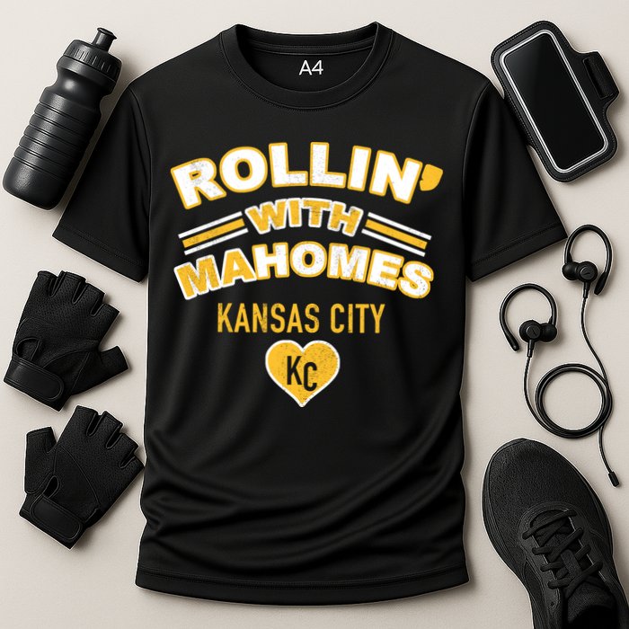 Rollin With Mahomes Kansas City Cooling Performance Crew T-Shirt