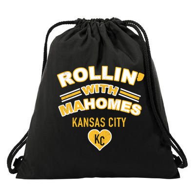 Rollin With Mahomes Kansas City Drawstring Bag