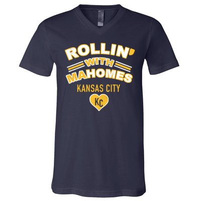 Rollin With Mahomes Kansas City V-Neck T-Shirt