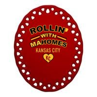 Rollin With Mahomes Kansas City Ceramic Oval Ornament