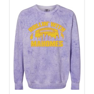 Rollin With Mahomes Kansas City Skyline Colorblast Crewneck Sweatshirt