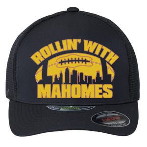 Rollin With Mahomes Kansas City Skyline Flexfit Unipanel Trucker Cap