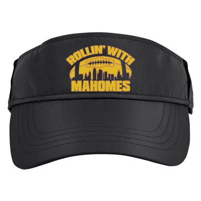 Rollin With Mahomes Kansas City Skyline Adult Drive Performance Visor