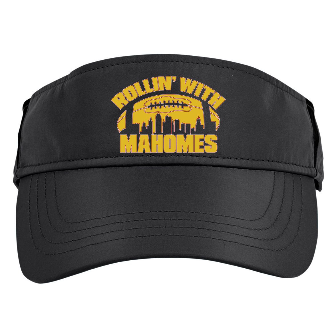 Rollin With Mahomes Kansas City Skyline Adult Drive Performance Visor