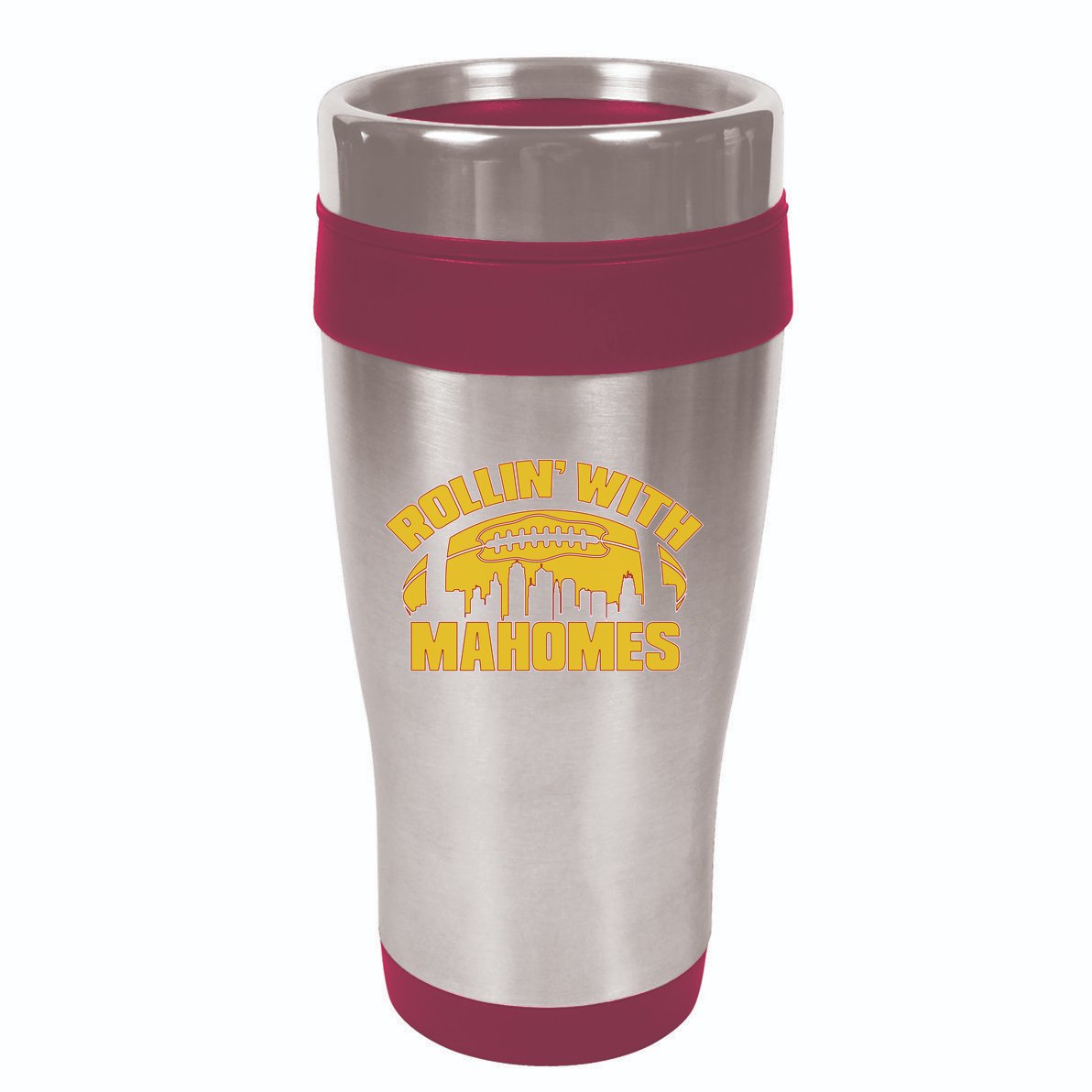 Rollin With Mahomes Kansas City Skyline 16oz Travel Tumbler
