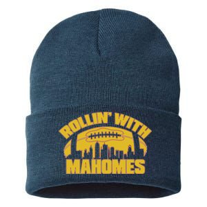 Rollin With Mahomes Kansas City Skyline Sustainable Knit Beanie