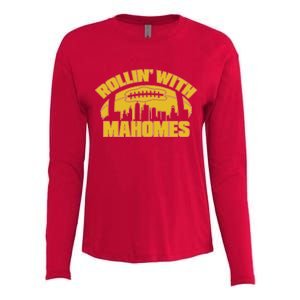 Rollin With Mahomes Kansas City Skyline Womens Cotton Relaxed Long Sleeve T-Shirt