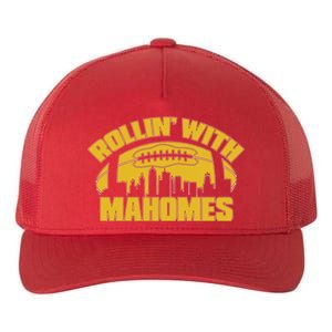 Rollin With Mahomes Kansas City Skyline Yupoong Adult 5-Panel Trucker Hat