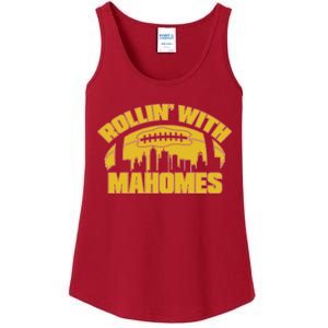 Rollin With Mahomes Kansas City Skyline Ladies Essential Tank