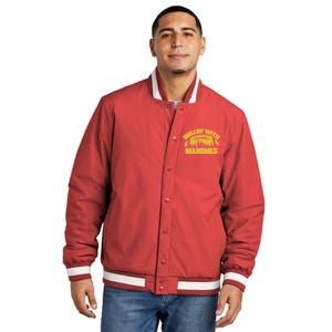 Rollin With Mahomes Kansas City Skyline Insulated Varsity Jacket