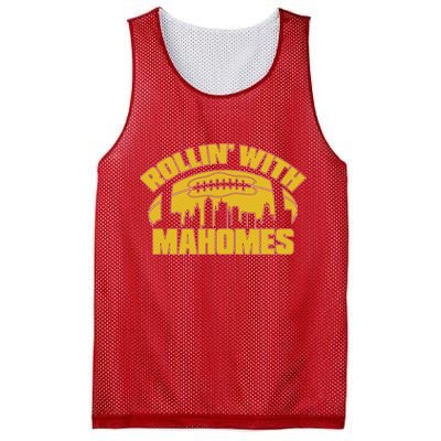 Rollin With Mahomes Kansas City Skyline Mesh Reversible Basketball Jersey Tank